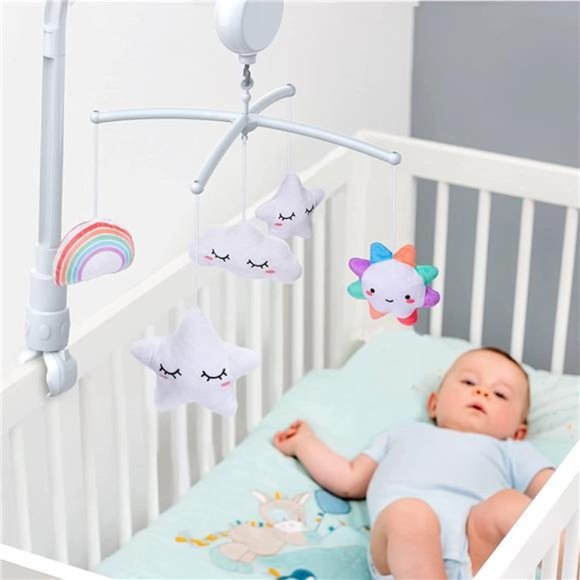 Baby Crib Mobile, 23 Inches Baby Mobile Arm and 5 Pcs Hanging Toys - Picture 2 of 6